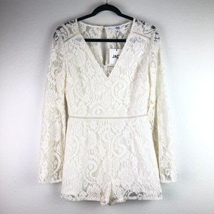 Jack by BB Dakota Cream Know Your Lace Romper